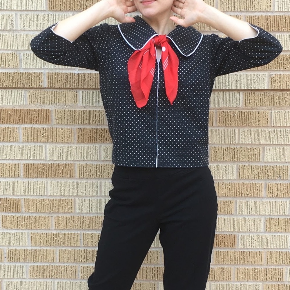 vintage 1960s blouse mod retro Make an Offer